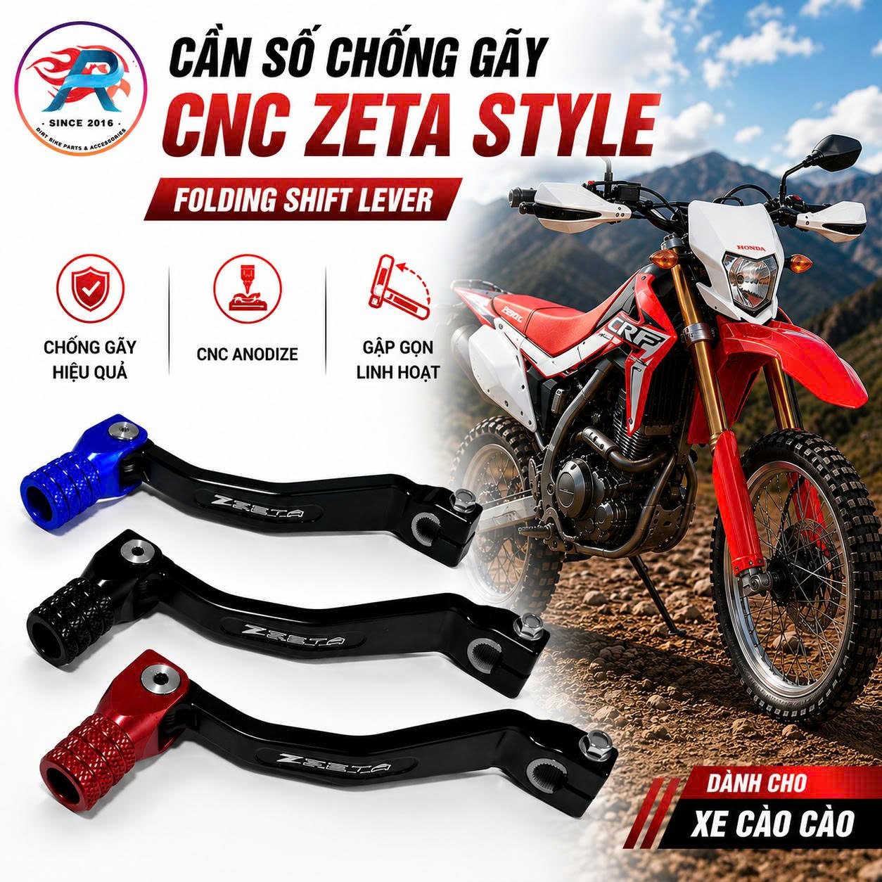 Cần Số Chống Gãy CNC Zeta Style | Folding Shift Lever