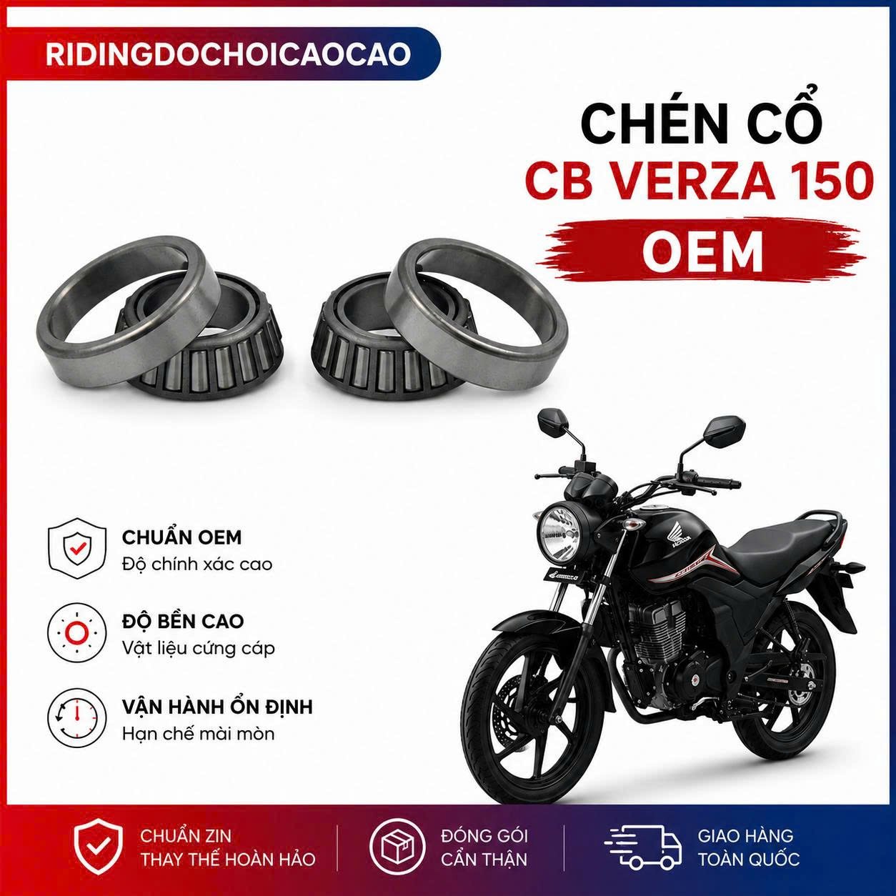Chén cổ bi đũa Honda Verza CB150 | Front Steering Stem Bearing