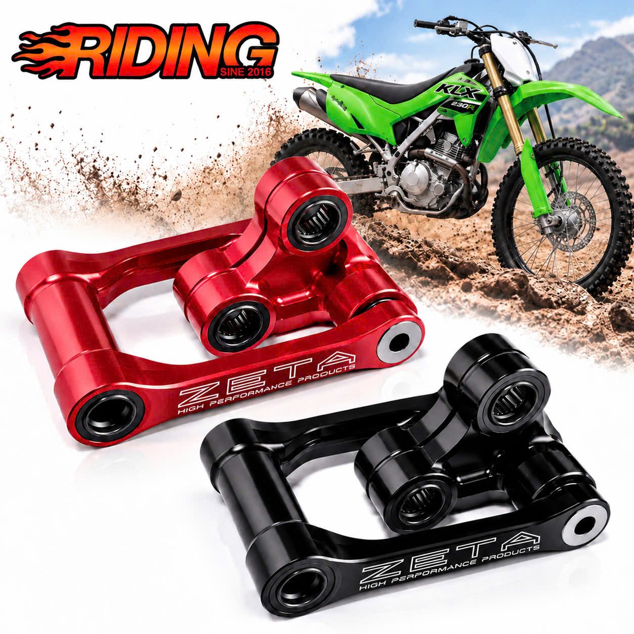 Kit hạ phuộc sau Zeta Style KLX230 | Lowering Links Kit (OEM)